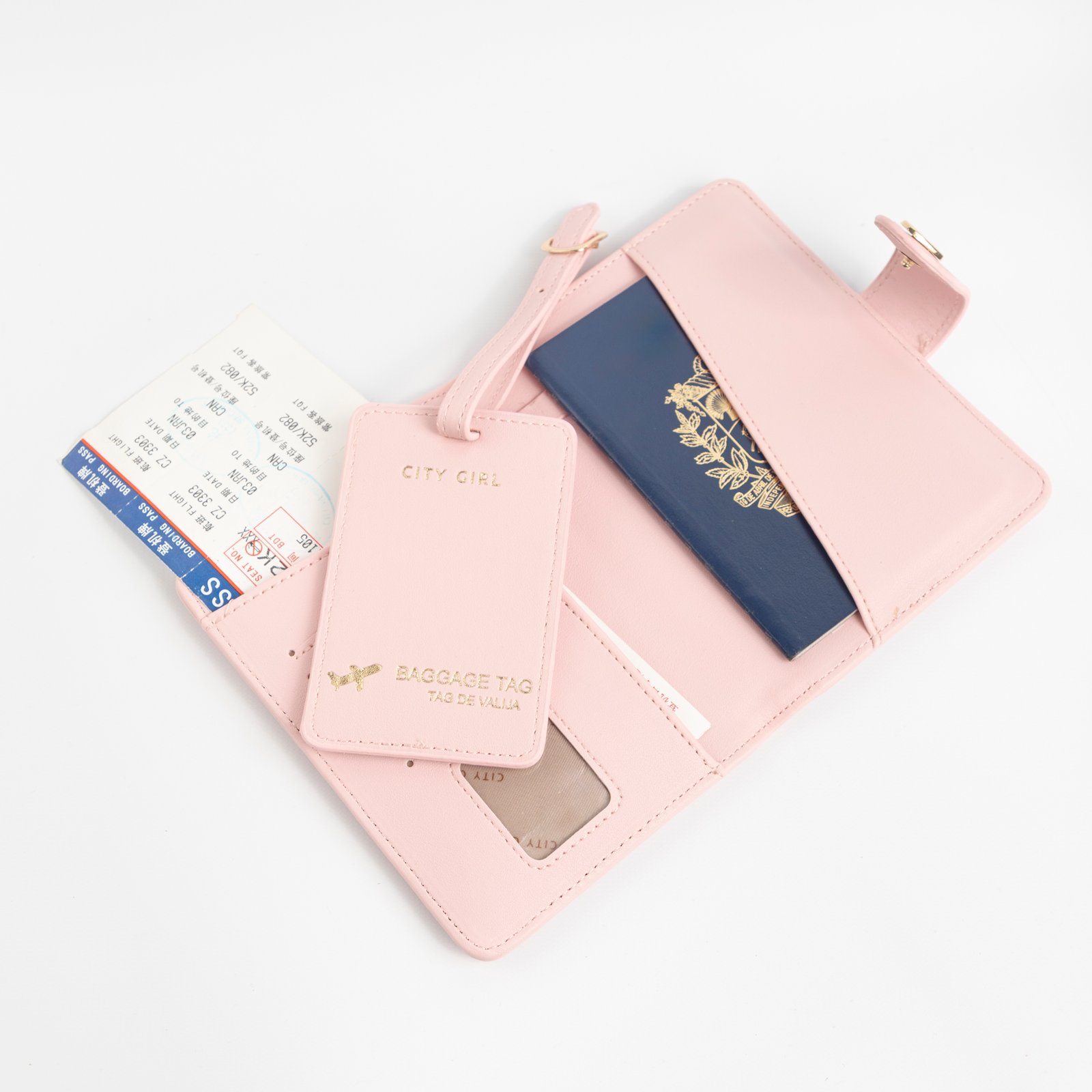 SET VIAJERO PORTA PASAPORTE Y TARJETERO PARA VALIJA - Imagen 3